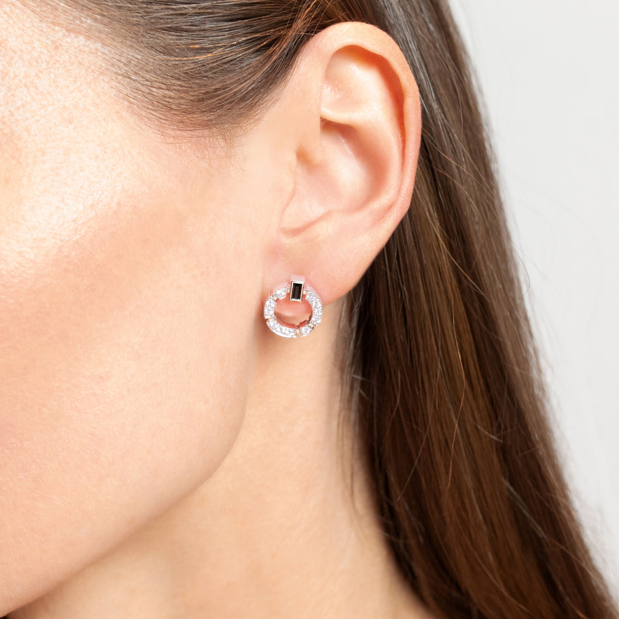 Regina Single Link Diamond and Australian black sapphire earrings by Stefano Canturi