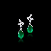 Primavera diamond and Zambian green emerald earrings by Stefano Canturi