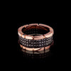 Regina 3 row black diamond ring in 18ct pink gold by Stefano Canturi