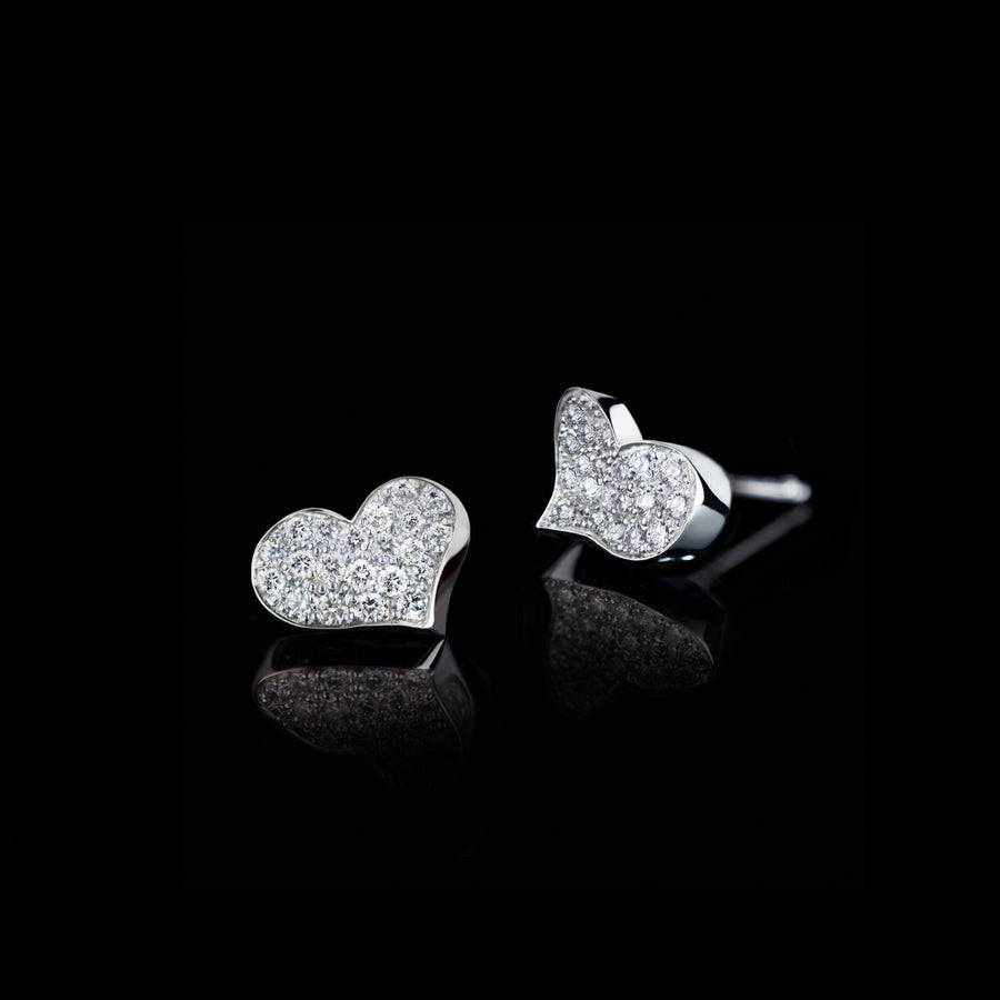 Odyssey diamond Heart earrings in 18ct white gold by Stefano Canturi