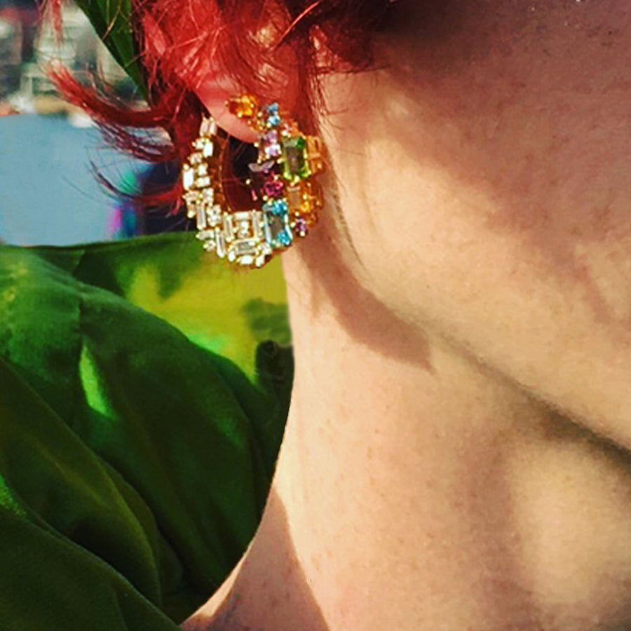 Cubism Colourburst circular earrings by Stefano Canturi