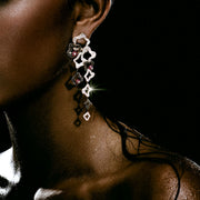Island Luxe chandelier diamond earrings in 18ct white gold by Stefano Canturi