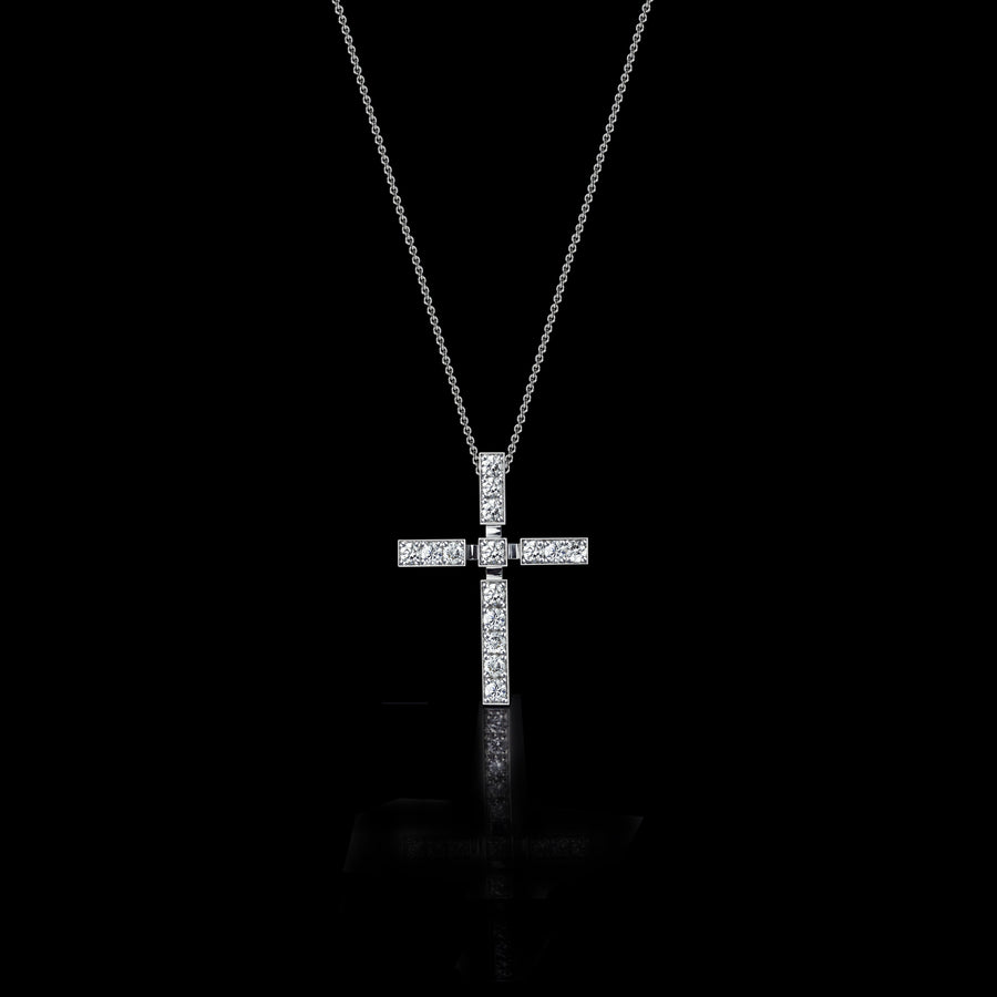Canturi medium diamond cross necklace in 18ct white gold by Stefano Canturi