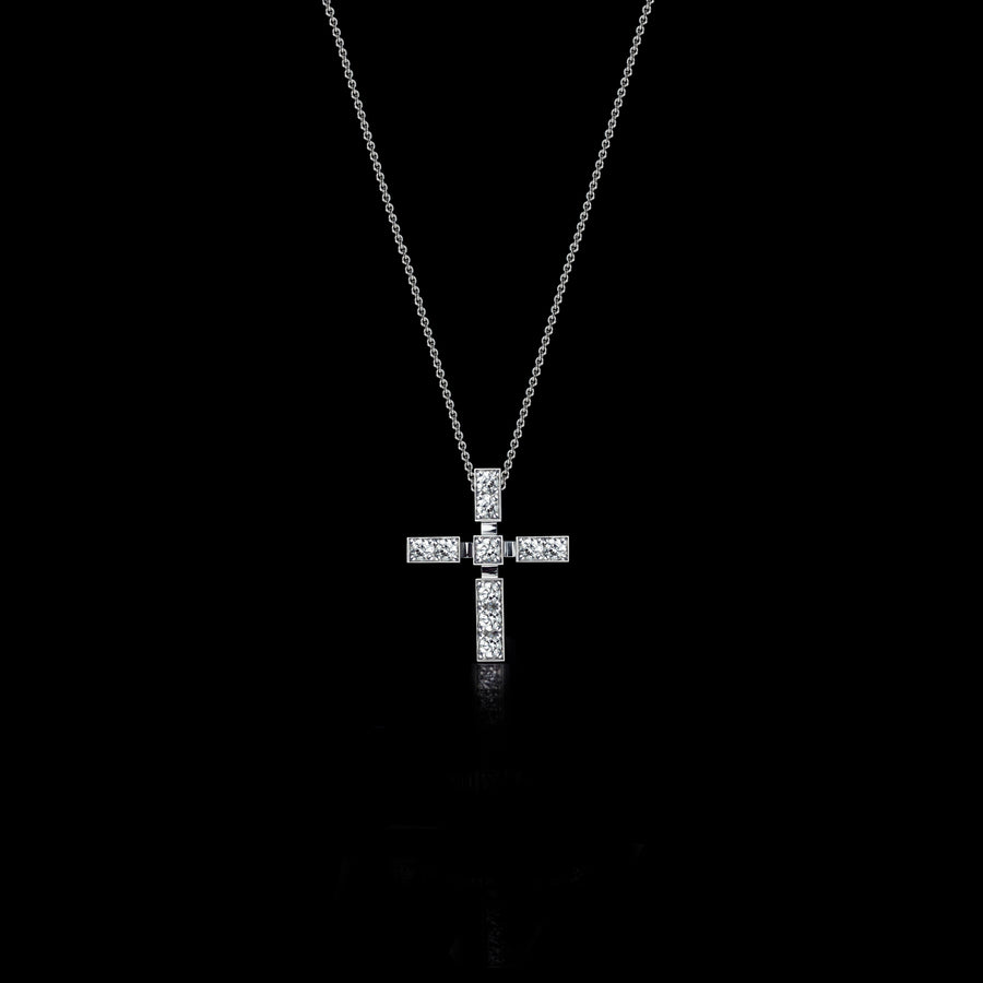 Regina small diamond cross in 18ct white gold by Stefano Canturi
