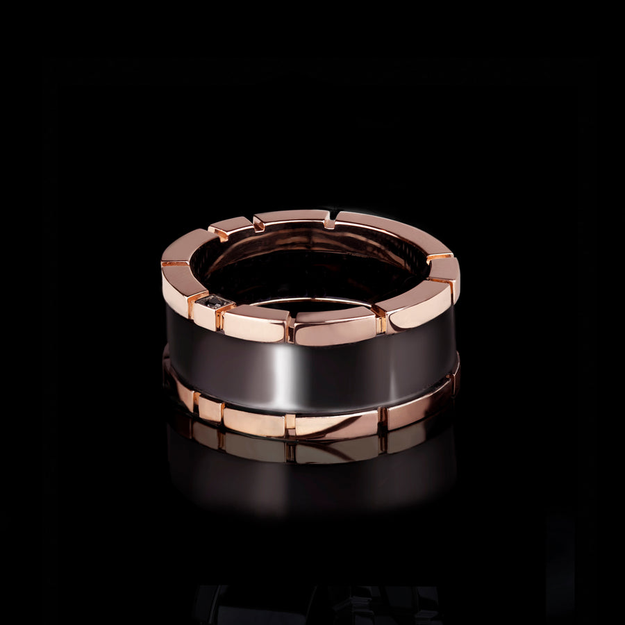Regina 11mm ceramic ring in 18ct pink gold by Stefano Canturi